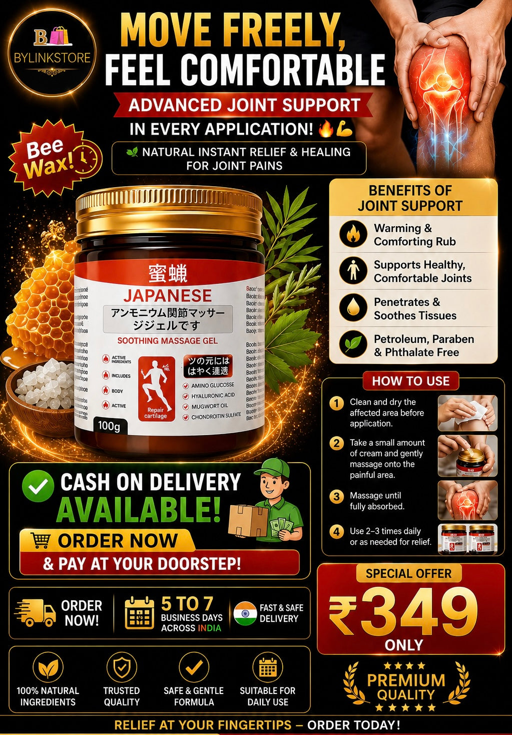 Japanese Instant Pain Relief Soothing Massage Gel