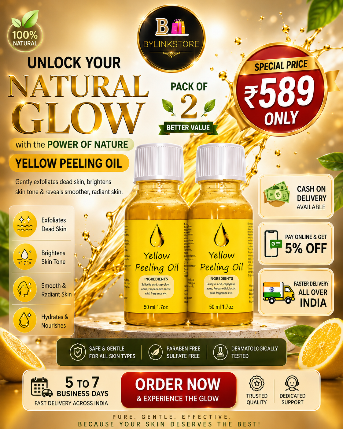 Yellow Peeling Oil (Pack of 2)